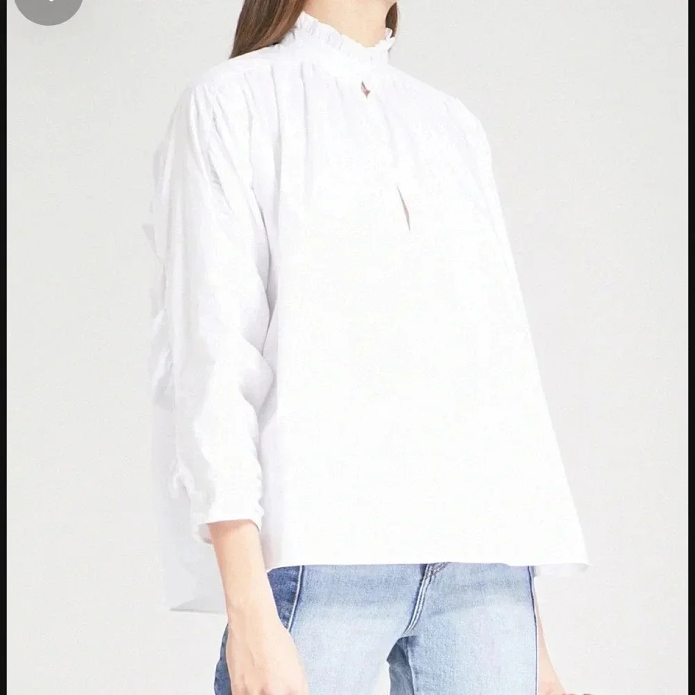 Maje Lamier Poplin Cotton Blouse